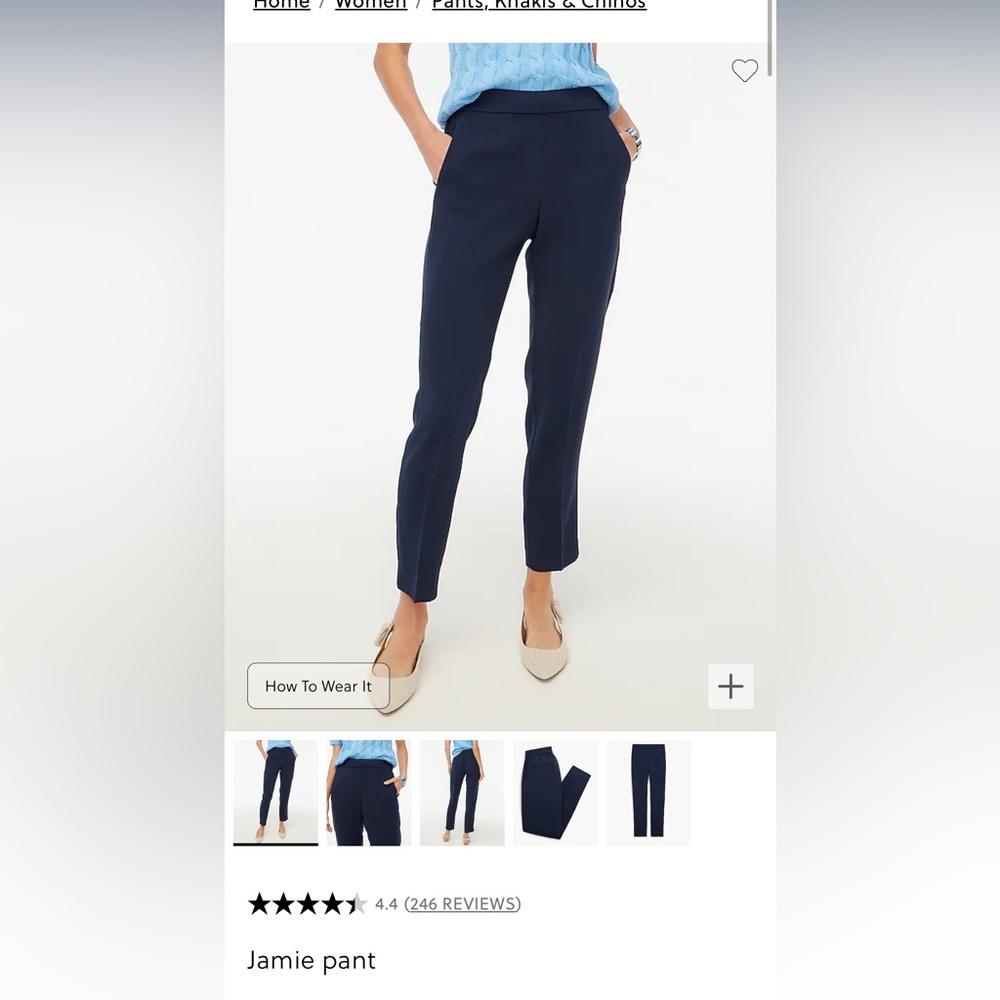 J.Crew Jamie pant midrise ankle length